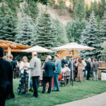 Guests mingle at the reception.