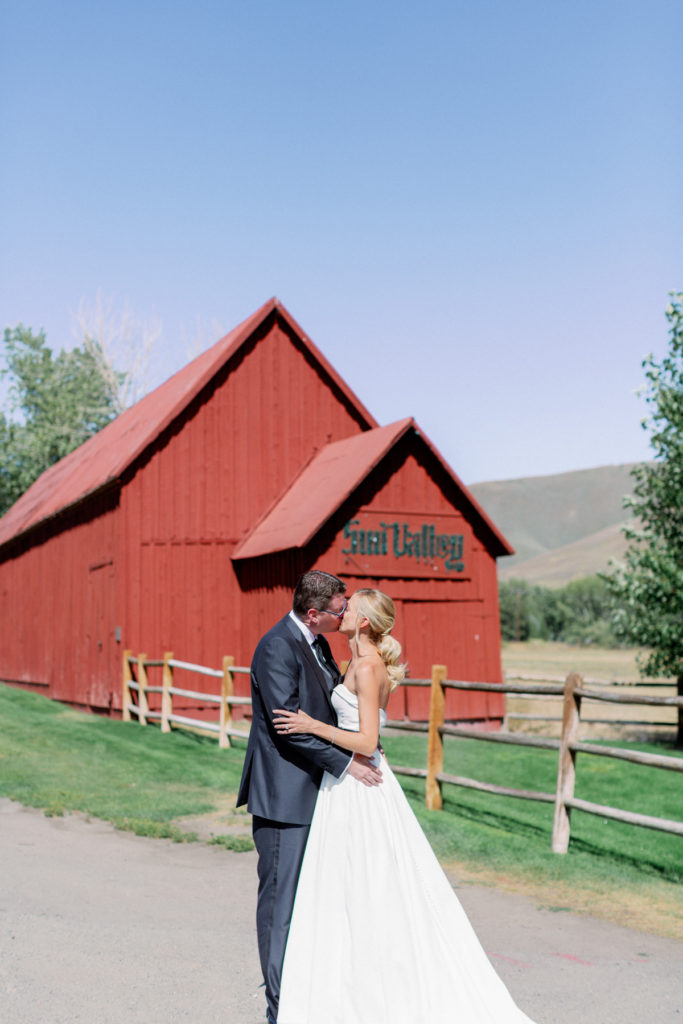 Sun Valley Red Barn Wedding Photo